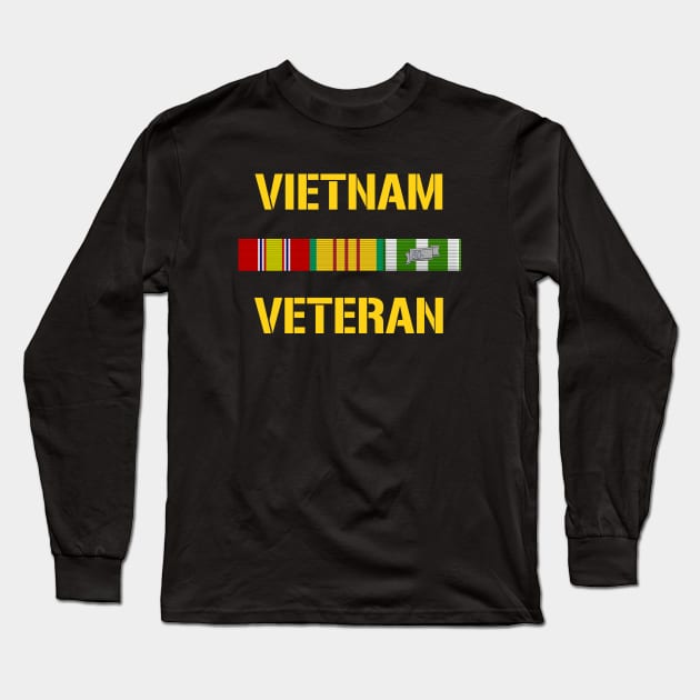 Vietnam Veteran Ribbon Bar Long Sleeve T-Shirt by warishellstore